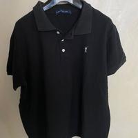 Polo piquet nero Polo Club, taglia L.