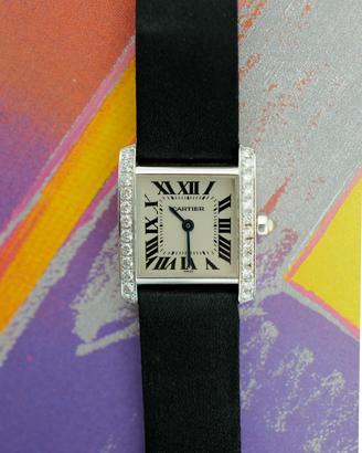 Cartier Tank Francese cassa oro bianco diamanti
