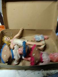 4 rarissime piccole bamboline epoca anni 30/40 -