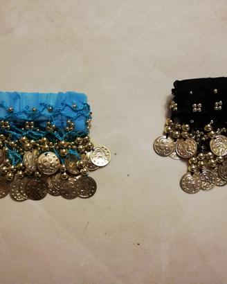 2 Bracciali di stoffa per danza orientale