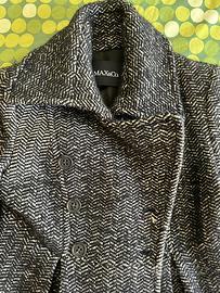 Cappotto nero con trama bianca Max&Co