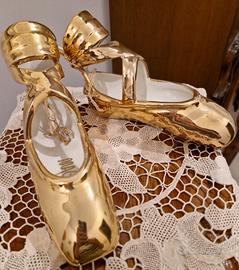 Ballerine color oro in ceramica