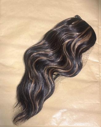 Extension Marrone con Meches Bionde (60-66 cm)