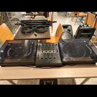 giradischi completo di mixer e casse