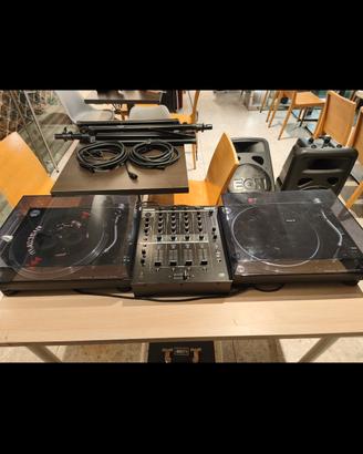 giradischi completo di mixer e casse