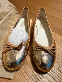 Ballerine dorate 1^ Classe Alviero Martini • NUOVE