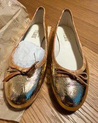 Ballerine dorate 1^ Classe Alviero Martini • NUOVE