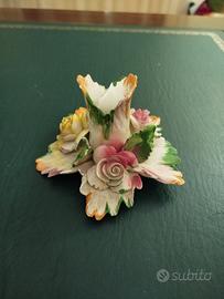 Porta candele candelabro in ceramica Capodimonte 