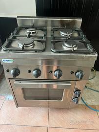 Fornello 4 fuochi in acciaio inox