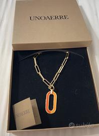Collana con pendente smaltato arancio UNOAERRE