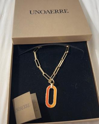 Collana con pendente smaltato arancio UNOAERRE