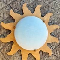 Plafoniera  sole in legno numero 3