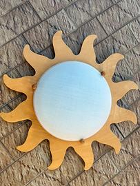 Plafoniera  sole in legno numero 3
