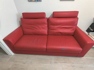Divano letto 3 posti con pouf - Da rifoderare