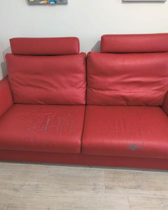 Divano letto 3 posti con pouf - Da rifoderare