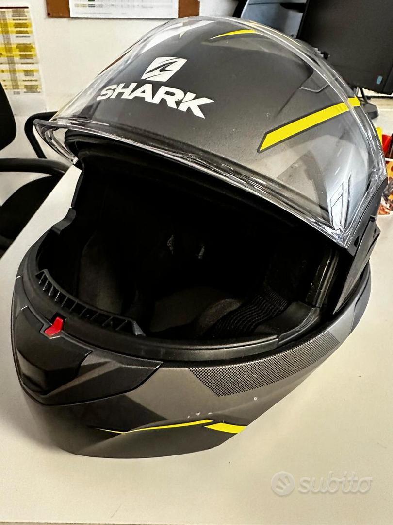 casco moto modulare SHARK EVO-ES yari mat antracite giallo