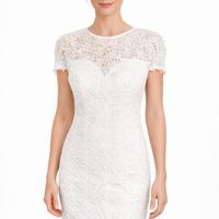 Abito da Sposa in Pizzo Elegante con Maniche Corte