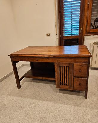 Scrivania etnica in legno massello