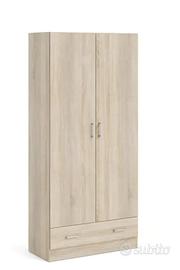 armadio guardaroba legno chiaro nuovo due ante