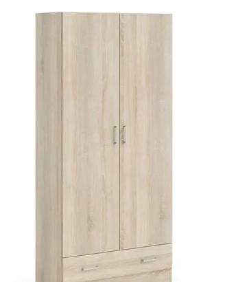 armadio guardaroba legno chiaro nuovo due ante