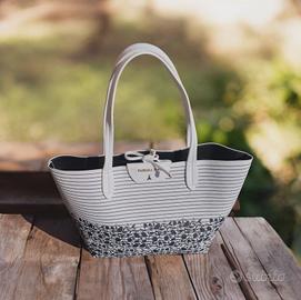 Borsa Shopping PATRIZIA PEPE - Nuova - Righe e Flo