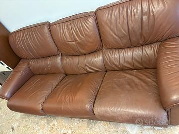 Divano pelle marrone 2.10m