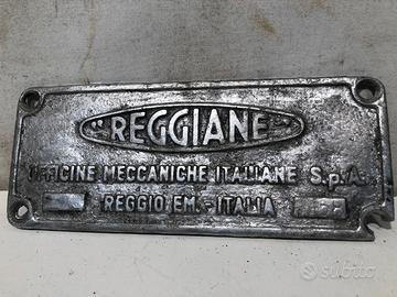 Targa insegna 'REGGIANE Officine Meccaniche