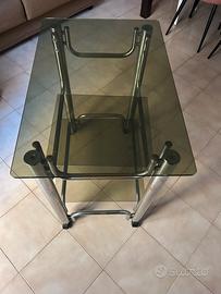 Tavolo porta tv con rotelle vintage