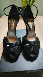 Tacco donna elegante raso nero
