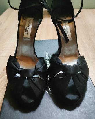 Tacco donna elegante raso nero