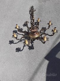 lampadario vitage in ottone