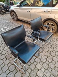 Sedie design pelle/ cromo