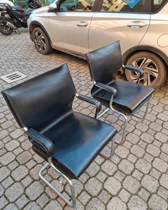 Sedie design pelle/ cromo