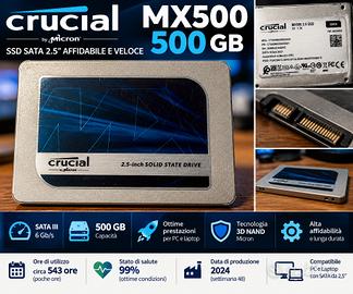 CRUCIAL MX500 500 GB – SSD SATA 2,5"