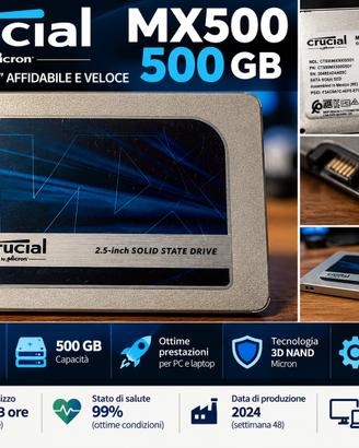 CRUCIAL MX500 500 GB – SSD SATA 2,5"