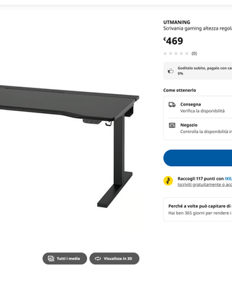 Scrivania ad altezza regolabile Ikea Utmaning