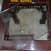 TAVOLINO con piano in cristallo