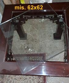 TAVOLINO con piano in cristallo