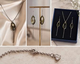 Parure originale Swarowski cristallo verde