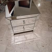 comodino specchio 2 cassetti 