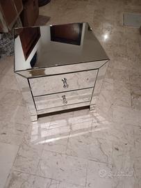 comodino specchio 2 cassetti 