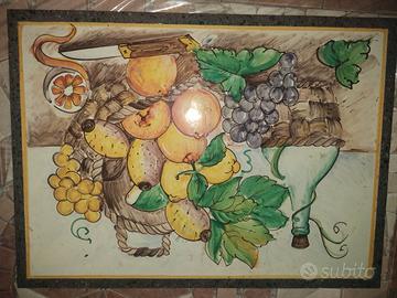 pannelli pietra lavica decorati a mano  misura 30x