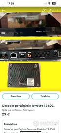 decoder per digitale terrestre modello ts 8001