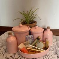 Contenitori da bagno in ceramica rosa