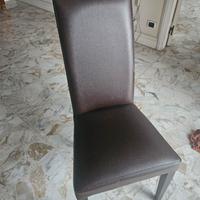 6 sedie marroni similpelle