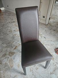 6 sedie marroni similpelle