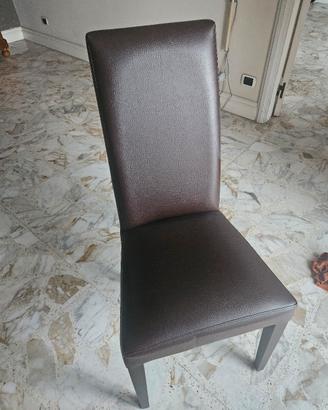 6 sedie marroni similpelle
