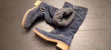 stivale camoscio blu 