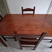 Tavolo e 4 sedie in legno - Stile classico rustico