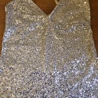 Top paillettes argento e bianco marca Bernardi